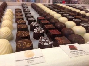 Beautiful chocolates lined up for sampling. My favorite was passion fruit, and I usually hate fruit/chocolate combos that aren't berry.