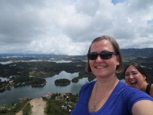 Me photobombing Kim at the top of La Piedra. (pc: Kim On A Whim)