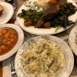 Five plates of a variety of meze and kebaps from Ciya Sofrasi in Kadikoy, on the Asian side of Istanbul.