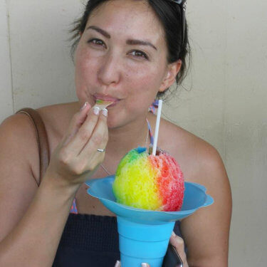 Malia Yoshioka eating shaved ice 1 edited