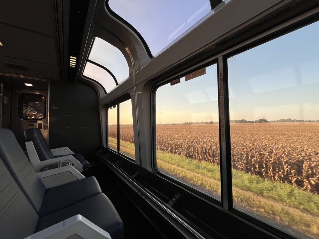 Cornfield from sightseer car