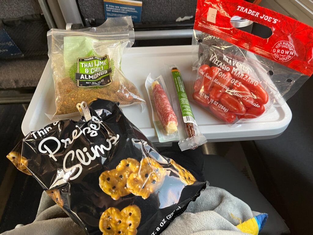 trader Joes snacks amtrak